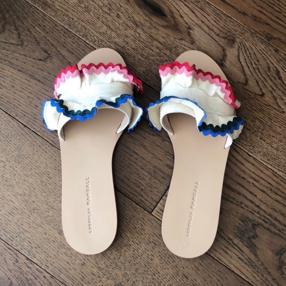 Loeffler Randall Slides Sandals Birdie RicRac size 7 - Picture 2 of 5